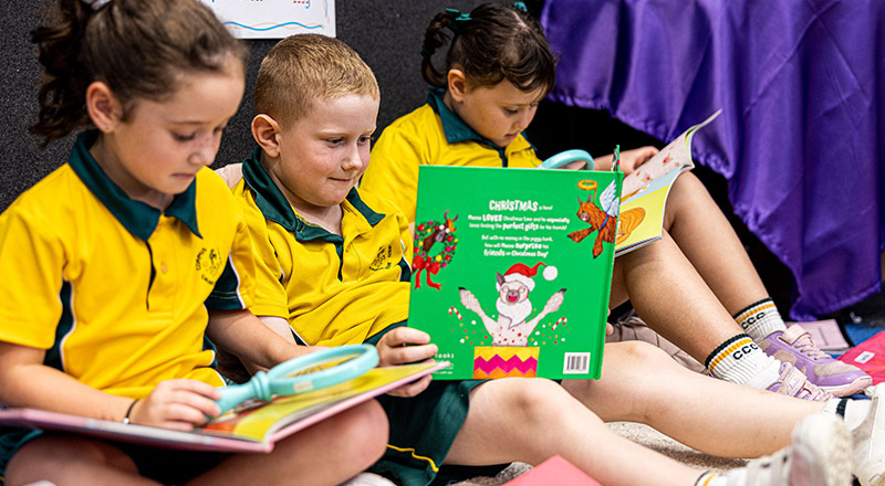 Students reading from Corpus Christi Catholic Primary School Cranebrook