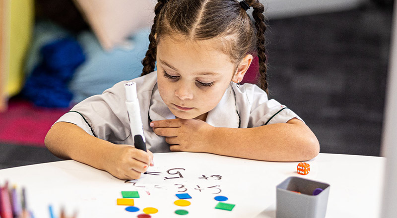 Student learning maths at Corpus Christi Catholic Primary School Cranebrook