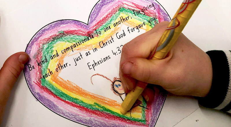 Close up of students work at Corpus Christi Catholic Primary School Cranebrook