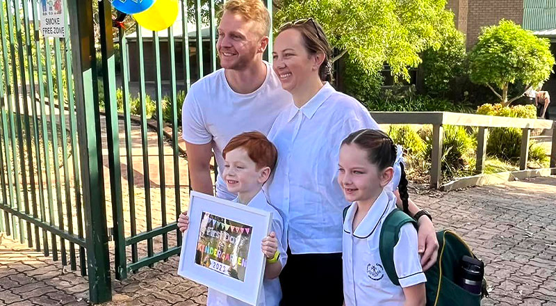 Local family at Corpus Christi Catholic Primary School Cranebrook