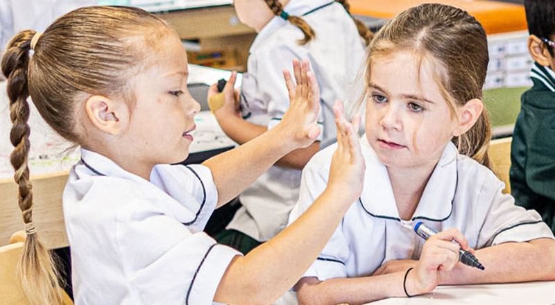 Students counting at Corpus Christi Catholic Primary School Cranebrook
