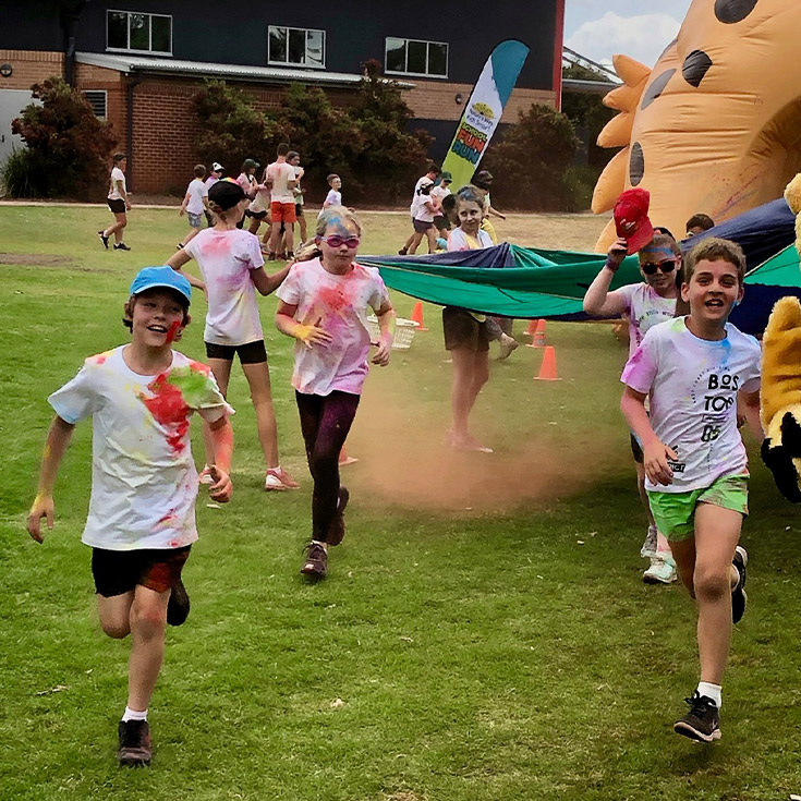 Students completing Fun Run at Corpus Christi Catholic Primary School Cranebrook