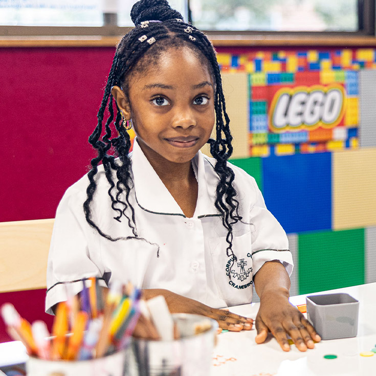 Smiling student from Corpus Christi Catholic Primary School Cranebrook