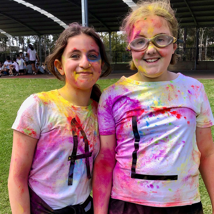 Students after completing a Fun Run at Corpus Christi Catholic Primary School Cranebrook