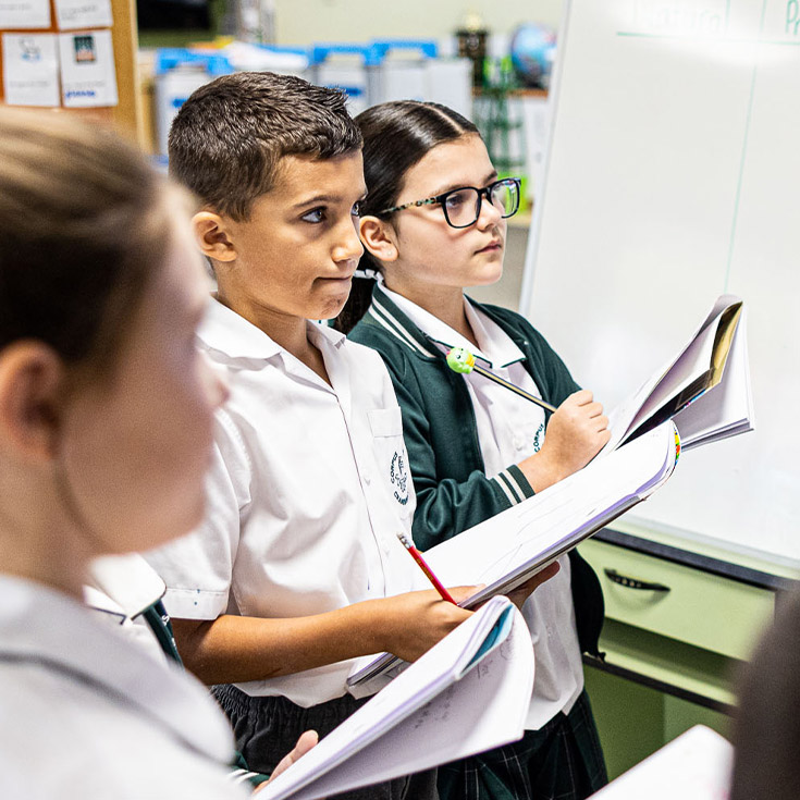 Students listening and learning at Corpus Christi Catholic Primary School Cranebrook